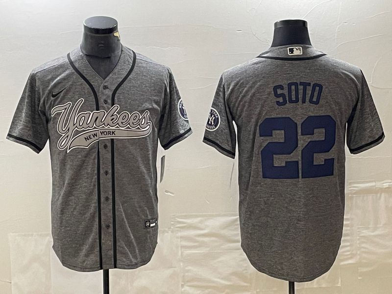 Men New York Yankees #22 Soto Grey Nike Game MLB Jersey style 1->new york yankees->MLB Jersey